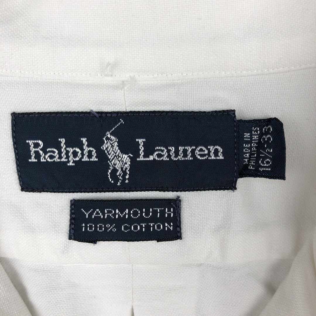 Ralph Lauren YARMOUTH long sleeve button down shirt, men's XXL size cotton white type Vintage Second Hand