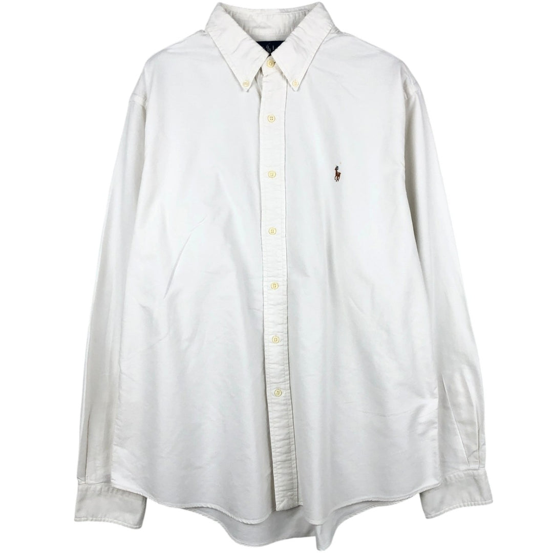 Ralph Lauren long sleeve button down shirt, men's XL size cotton white type Vintage Second Hand