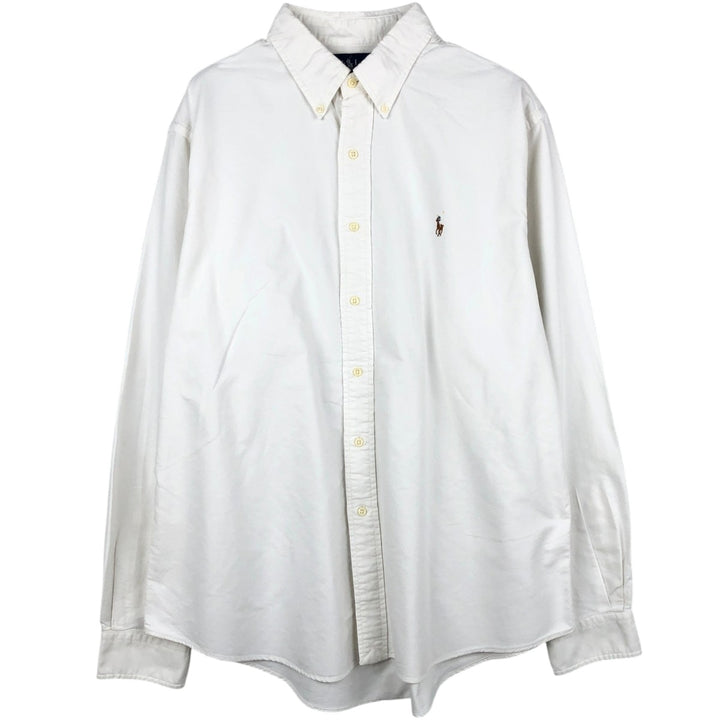 Ralph Lauren long sleeve button down shirt, men's XL size cotton white type Vintage Second Hand