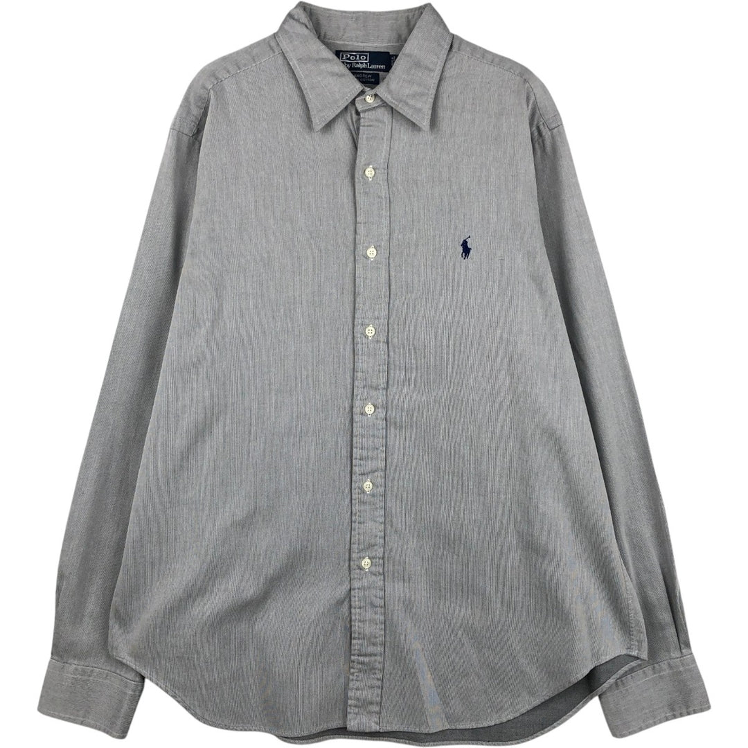 Ralph Lauren POLO by Ralph Lauren ANDREW long sleeve cotton shirt, men's XL size cotton gray type Vintage Second Hand