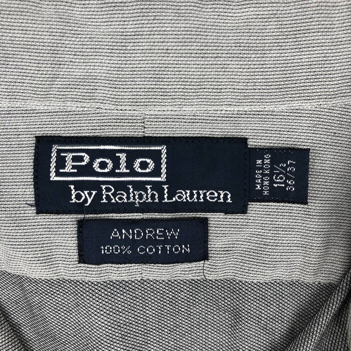 Ralph Lauren POLO by Ralph Lauren ANDREW long sleeve cotton shirt, men's XL size cotton gray type Vintage Second Hand
