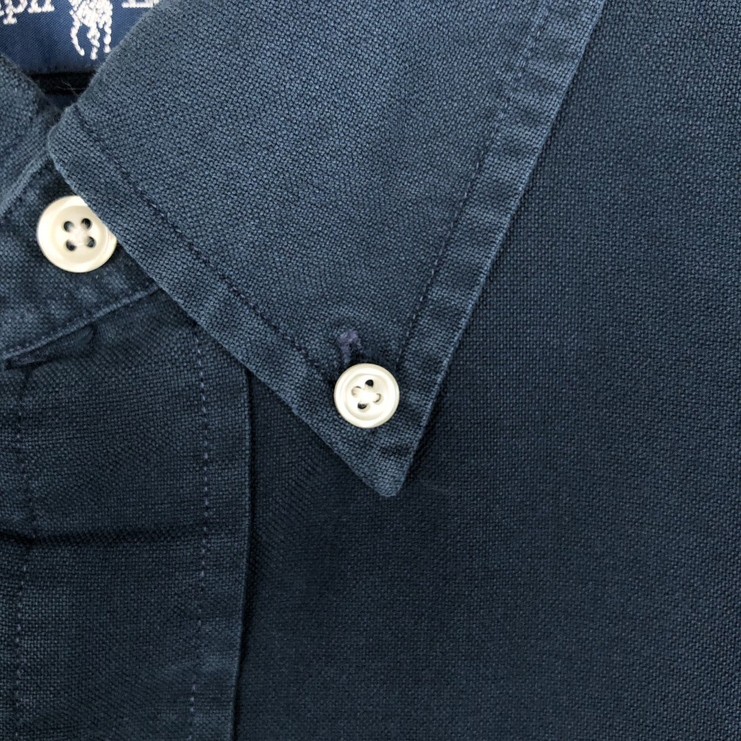 Ralph Lauren BLAKE long sleeve button down shirt, men's size L cotton navy blue type Vintage Second Hand