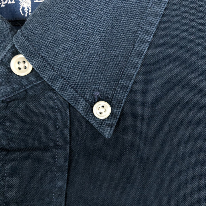 Ralph Lauren BLAKE long sleeve button down shirt, men's size L cotton navy blue type Vintage Second Hand