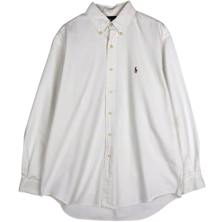 Ralph Lauren YARMOUTH long sleeve button down shirt, men's XL size cotton white type Vintage Second Hand