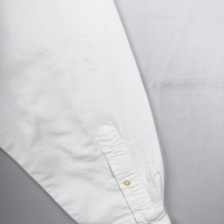 90'S Ralph Lauren YARMOUTH Long-Sleeve Button-Down Shirt, Men's Size L (approx.), Vintage Button-Down cotton white type Vintage Second Hand