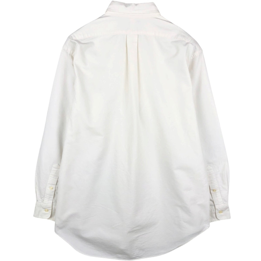 90'S Ralph Lauren YARMOUTH Long-Sleeve Button-Down Shirt, Men's Size L (approx.), Vintage Button-Down cotton white type Vintage Second Hand