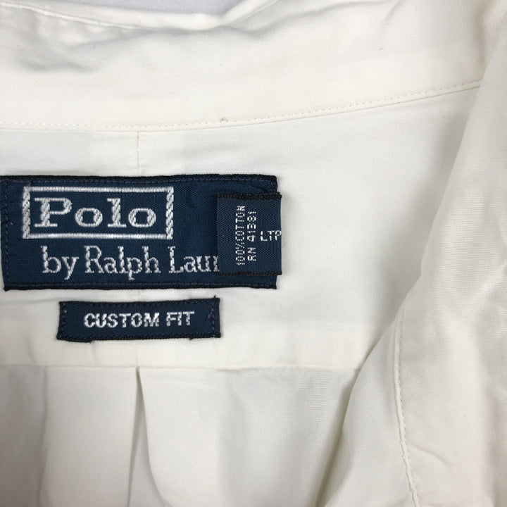 Ralph Lauren POLO by Ralph Lauren CUSTOM FIT Long-Sleeve Button-Down Shirt, Men's Size L (equivalent) cotton white type Vintage Second Hand