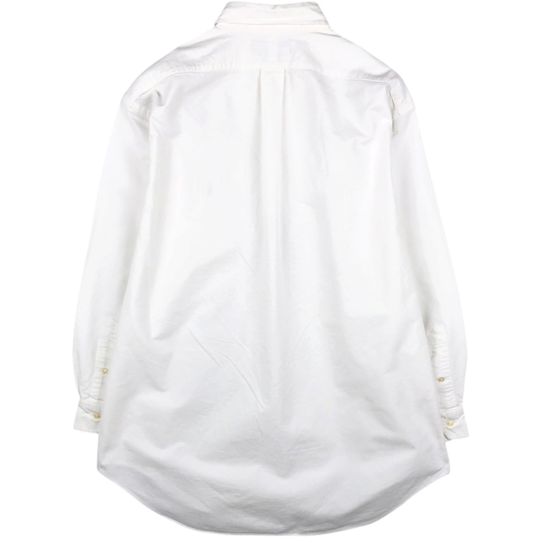 90'S Ralph Lauren YARMOUTH Long-Sleeve Button-Down Shirt, Men's Size L (approx.), Vintage Button-Down cotton white type Vintage Second Hand