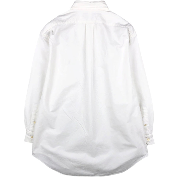 90'S Ralph Lauren YARMOUTH Long-Sleeve Button-Down Shirt, Men's Size L (approx.), Vintage Button-Down cotton white type Vintage Second Hand