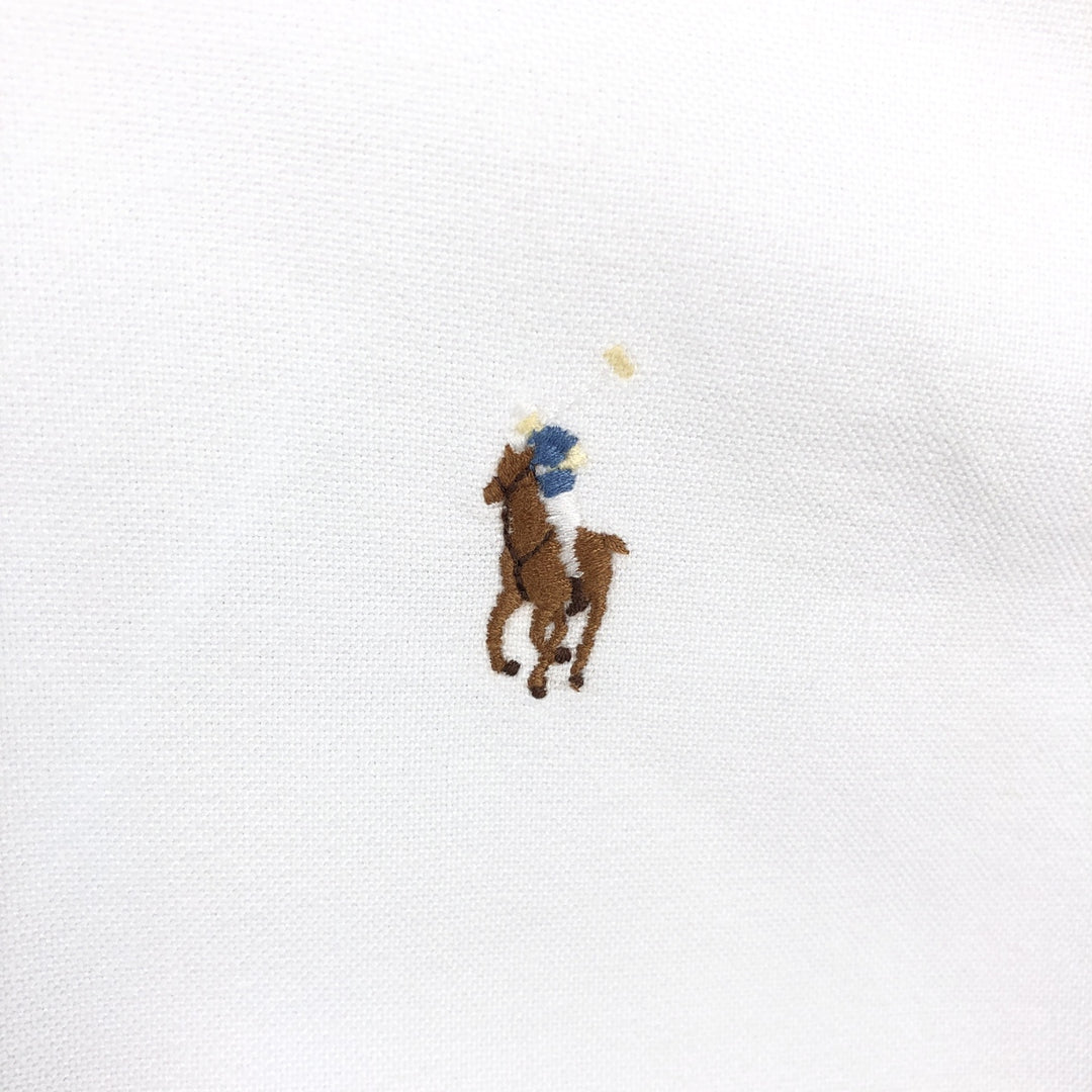 90'S Ralph Lauren YARMOUTH Long-Sleeve Button-Down Shirt, Men's Size L (approx.), Vintage Button-Down cotton white type Vintage Second Hand