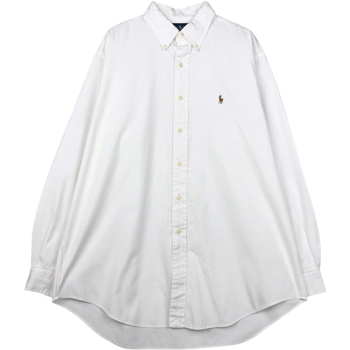 Ralph Lauren YARMOUTH long sleeve button down shirt, men's XL size cotton white type Vintage Second Hand