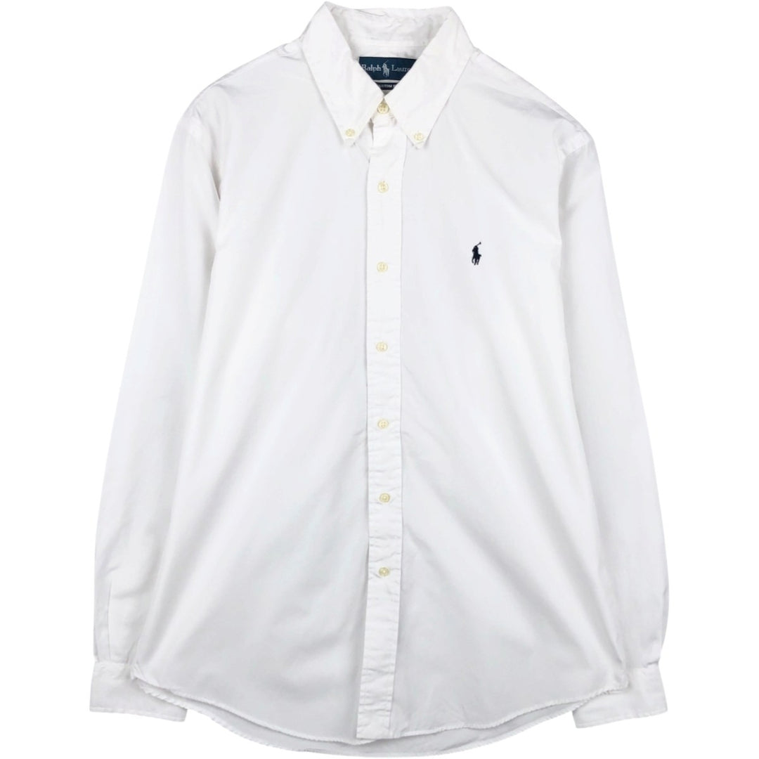 90'S Ralph Lauren CUSTOM FIT Long-Sleeve Button-Down Shirt, Men's Size L (approx.), Vintage Button-Down cotton white type Vintage Second Hand