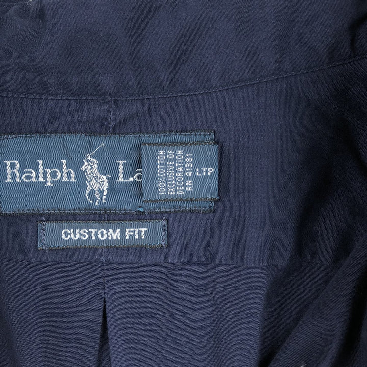 Ralph Lauren Custom Fit Long Sleeve Button Down Shirt Men's XXL cotton navy blue type Vintage Second Hand