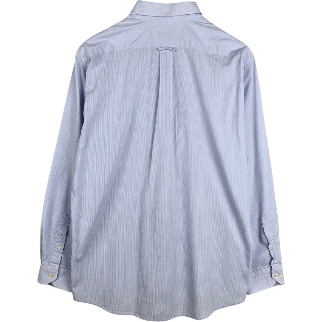 1980'S Lacoste Short-Sleeve Button-Down Striped Shirt, Men's Size M (approx.), Vintage cotton Blue type light blue Vintage Second Hand
