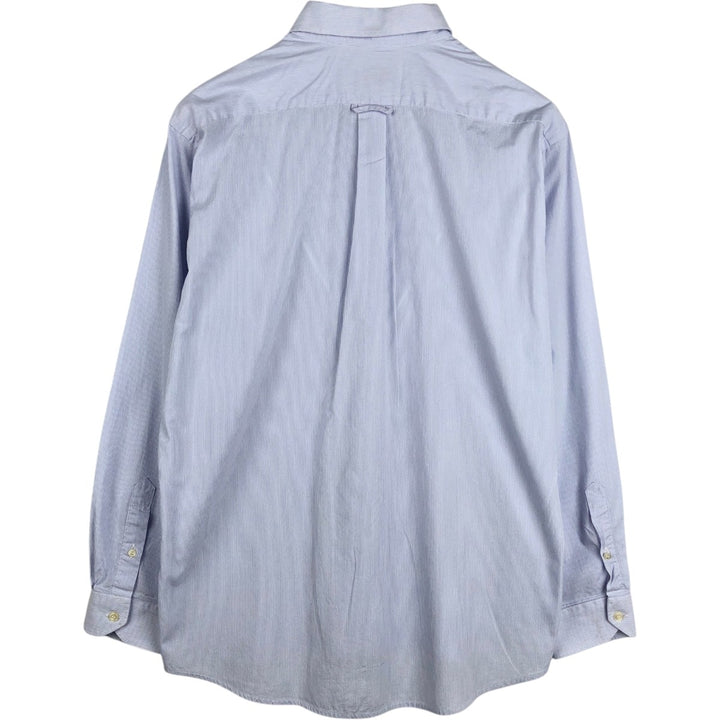 1980'S Lacoste Short-Sleeve Button-Down Striped Shirt, Men's Size M (approx.), Vintage cotton Blue type light blue Vintage Second Hand