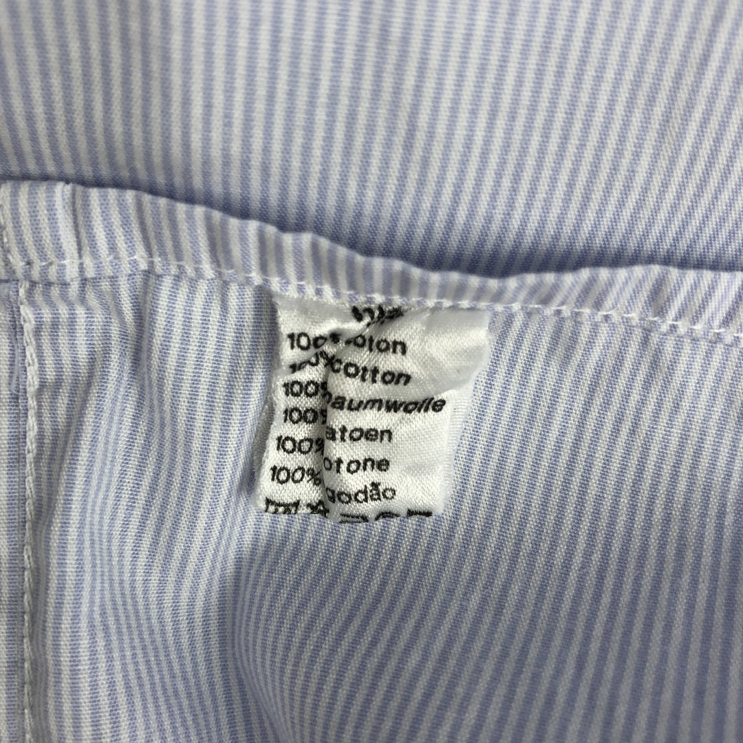 1980'S Lacoste Short-Sleeve Button-Down Striped Shirt, Men's Size M (approx.), Vintage cotton Blue type light blue Vintage Second Hand