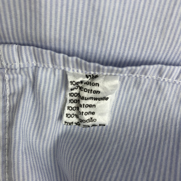 1980'S Lacoste Short-Sleeve Button-Down Striped Shirt, Men's Size M (approx.), Vintage cotton Blue type light blue Vintage Second Hand