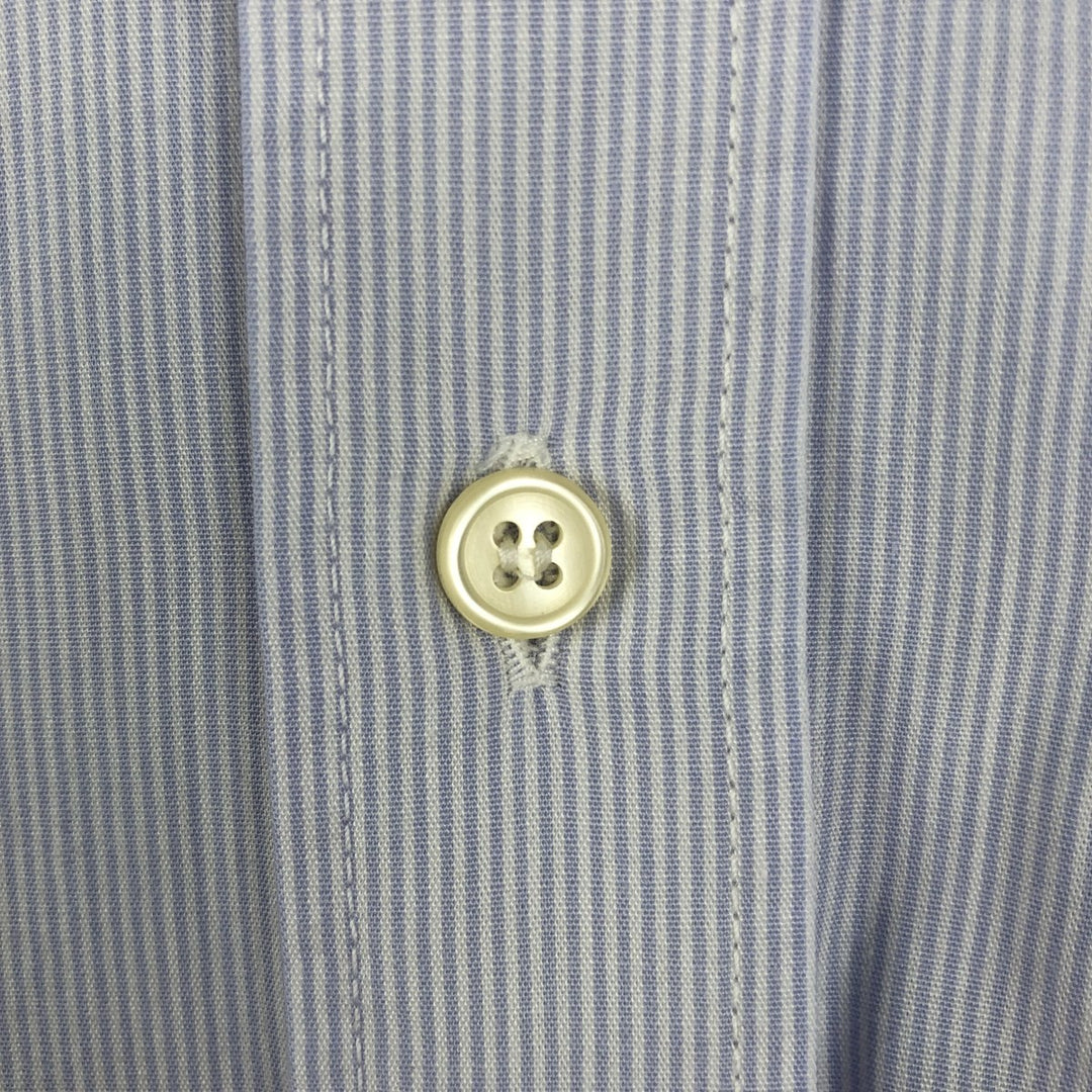 1980'S Lacoste Short-Sleeve Button-Down Striped Shirt, Men's Size M (approx.), Vintage cotton Blue type light blue Vintage Second Hand
