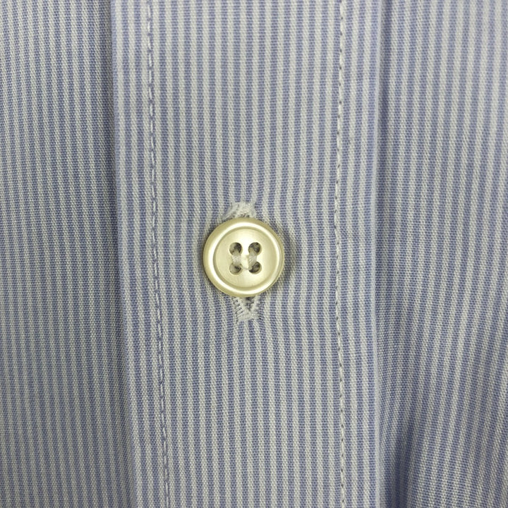 1980'S Lacoste Short-Sleeve Button-Down Striped Shirt, Men's Size M (approx.), Vintage cotton Blue type light blue Vintage Second Hand