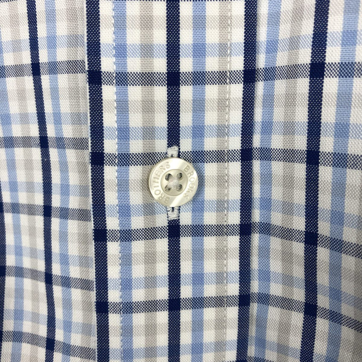 Brooks Brothers Est.1818 REGENT Long Sleeve Button-Down Check Shirt, Men's Size M Supima Cotton navy blue type Vintage Second Hand