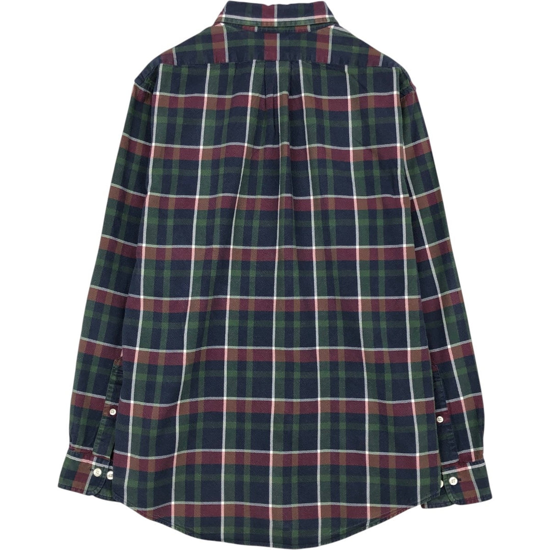 Brooks Brothers Est.1818 REGENT Check Pattern Long-Sleeve Button-Down Check Shirt, Men's Size M (approx.) cotton navy blue type Vintage Second Hand
