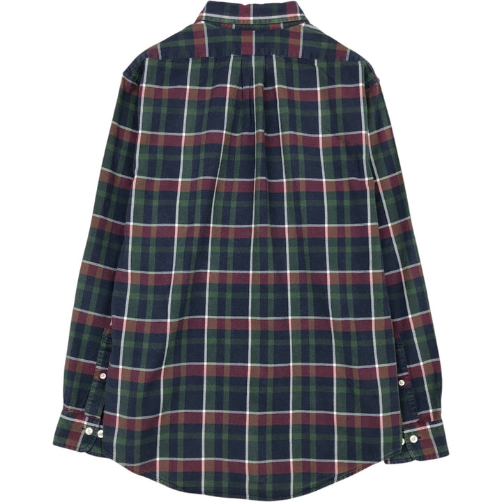 Brooks Brothers Est.1818 REGENT Check Pattern Long-Sleeve Button-Down Check Shirt, Men's Size M (approx.) cotton navy blue type Vintage Second Hand