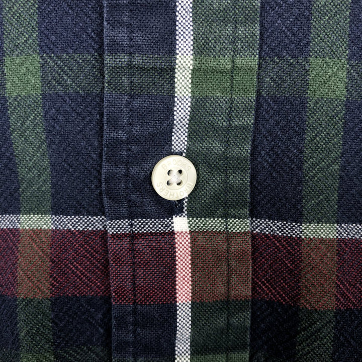 Brooks Brothers Est.1818 REGENT Check Pattern Long-Sleeve Button-Down Check Shirt, Men's Size M (approx.) cotton navy blue type Vintage Second Hand