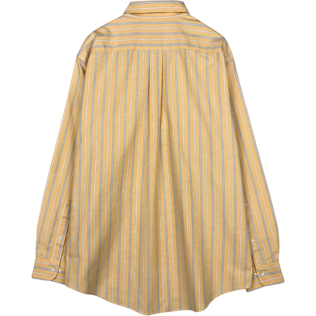Brooks Brothers Est.1818 Long Sleeve Button-Down Striped Shirt, Men's Size L Supima Cotton orange type Vintage Second Hand