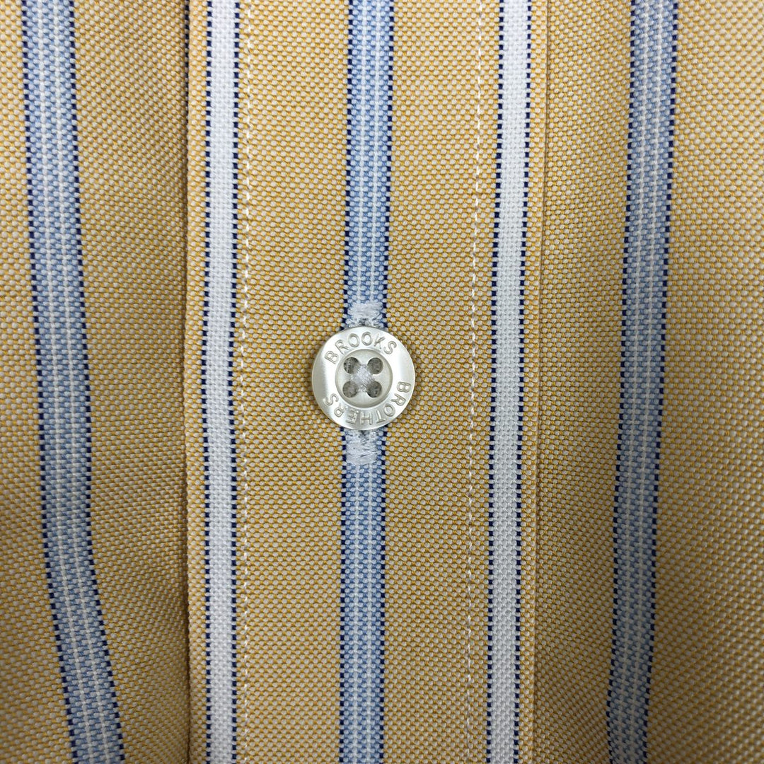 Brooks Brothers Est.1818 Long Sleeve Button-Down Striped Shirt, Men's Size L Supima Cotton orange type Vintage Second Hand