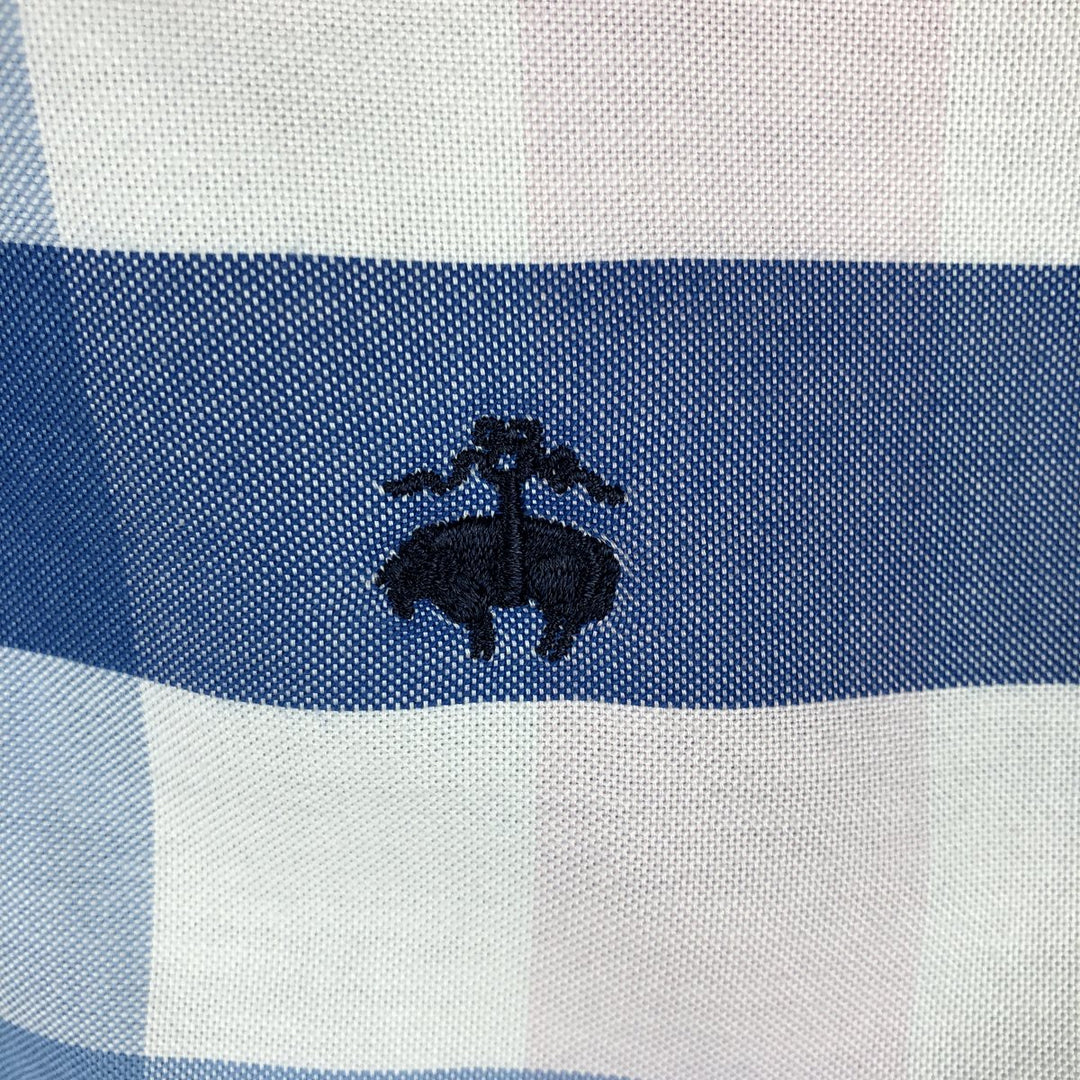 Brooks Brothers 1818 REGENT Long Sleeve Button-Down Check Shirt, Men's Size XL Supima Cotton white type Vintage Second Hand