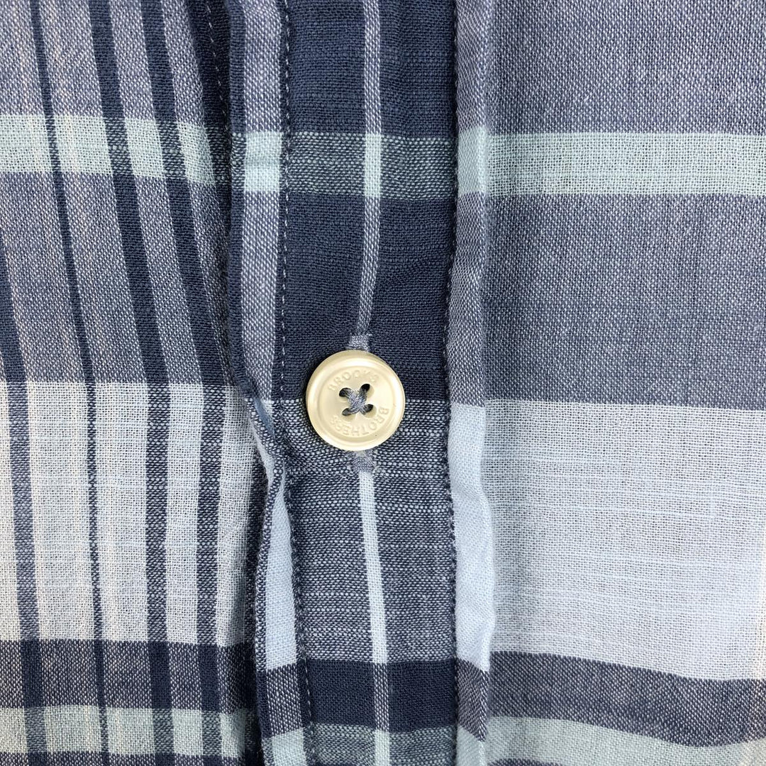 Brooks Brothers 1818 Regular Long-Sleeve Button-Down Check Shirt, Men's Size XL (approx.) cotton blue type Vintage Second Hand