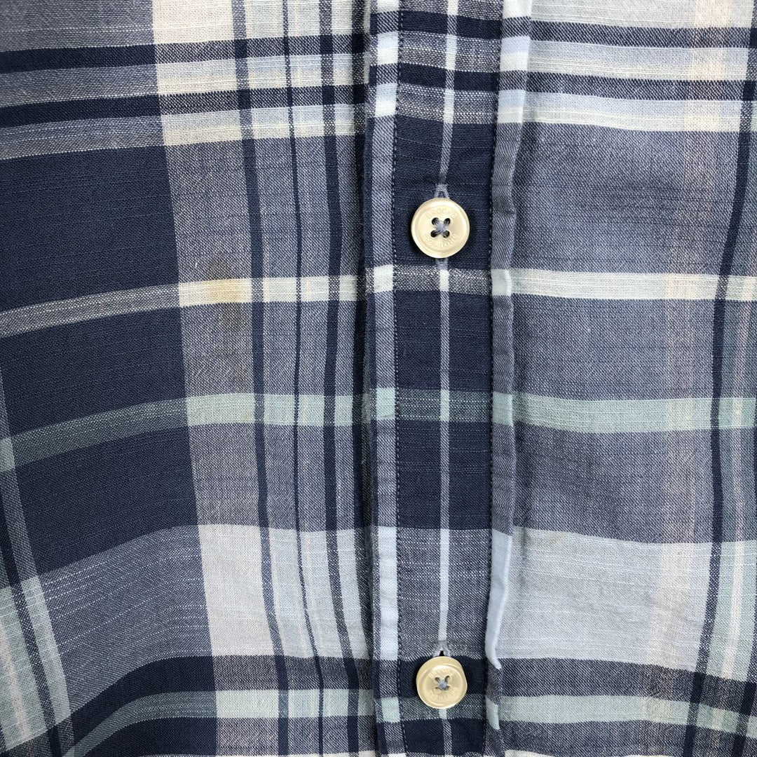 Brooks Brothers 1818 Regular Long-Sleeve Button-Down Check Shirt, Men's Size XL (approx.) cotton blue type Vintage Second Hand