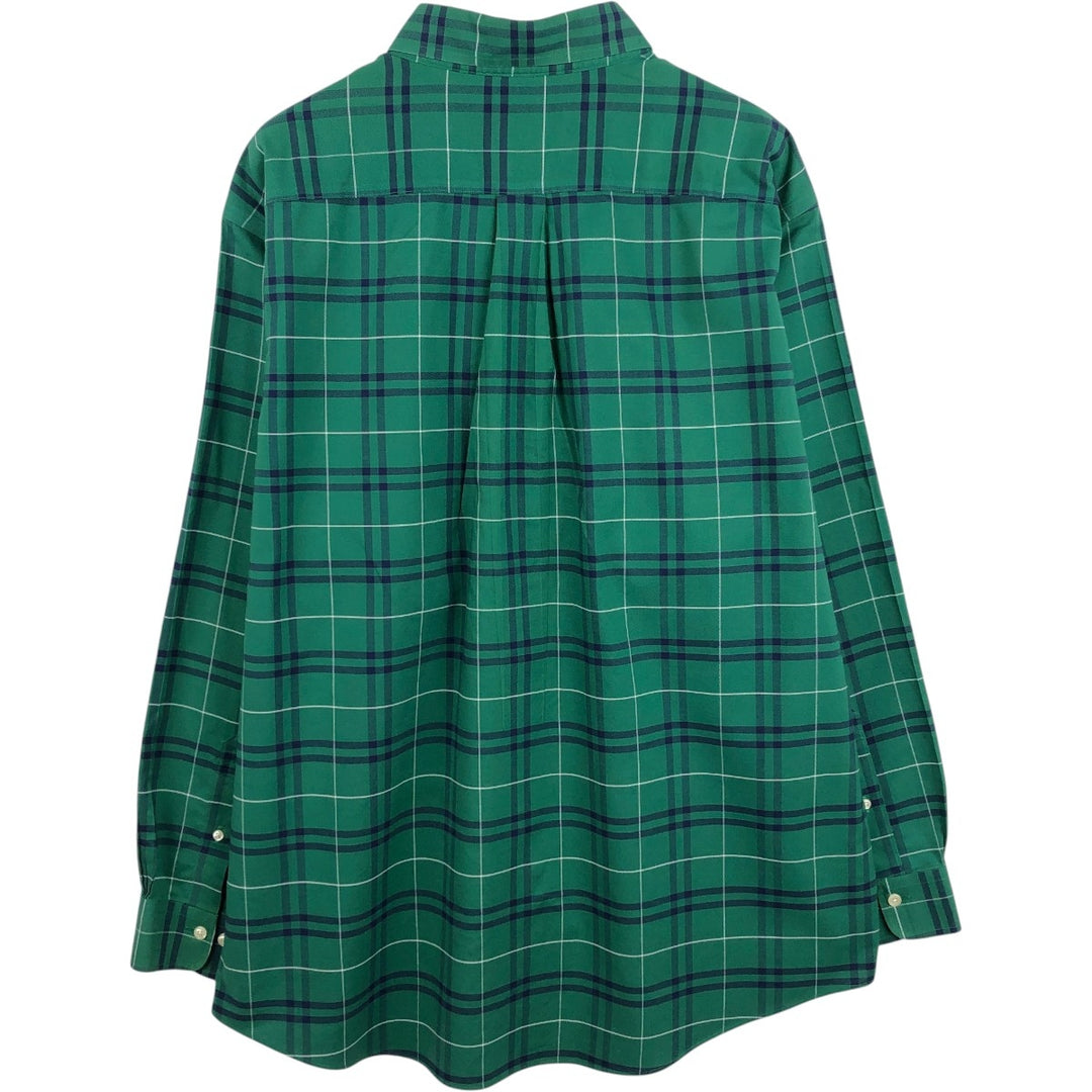 Brooks Brothers 346 Long Sleeve Button-Down Check Shirt, Men's XL Supima Cotton green type Vintage Second Hand