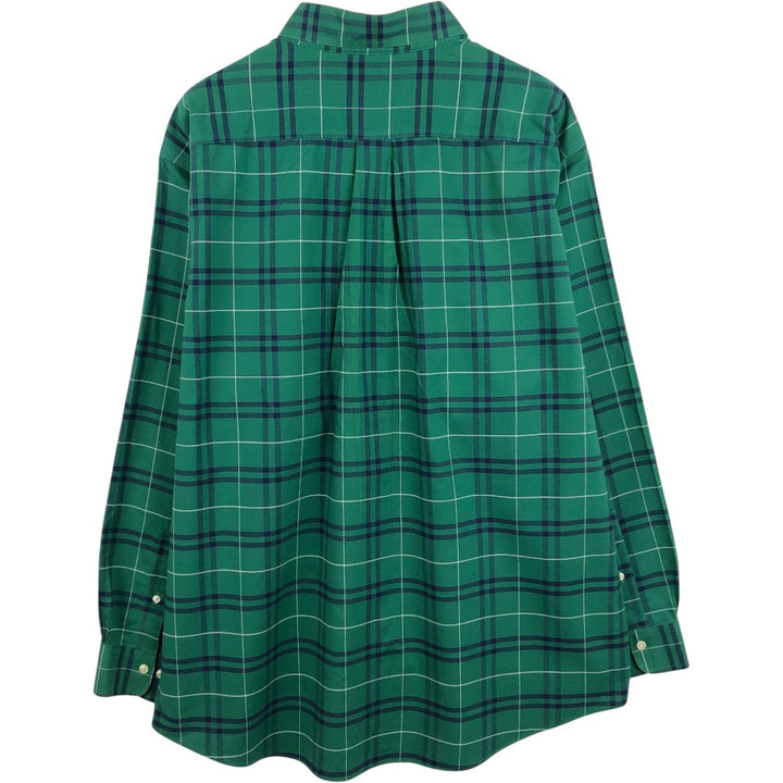 Brooks Brothers 346 Long Sleeve Button-Down Check Shirt, Men's XL Supima Cotton green type Vintage Second Hand
