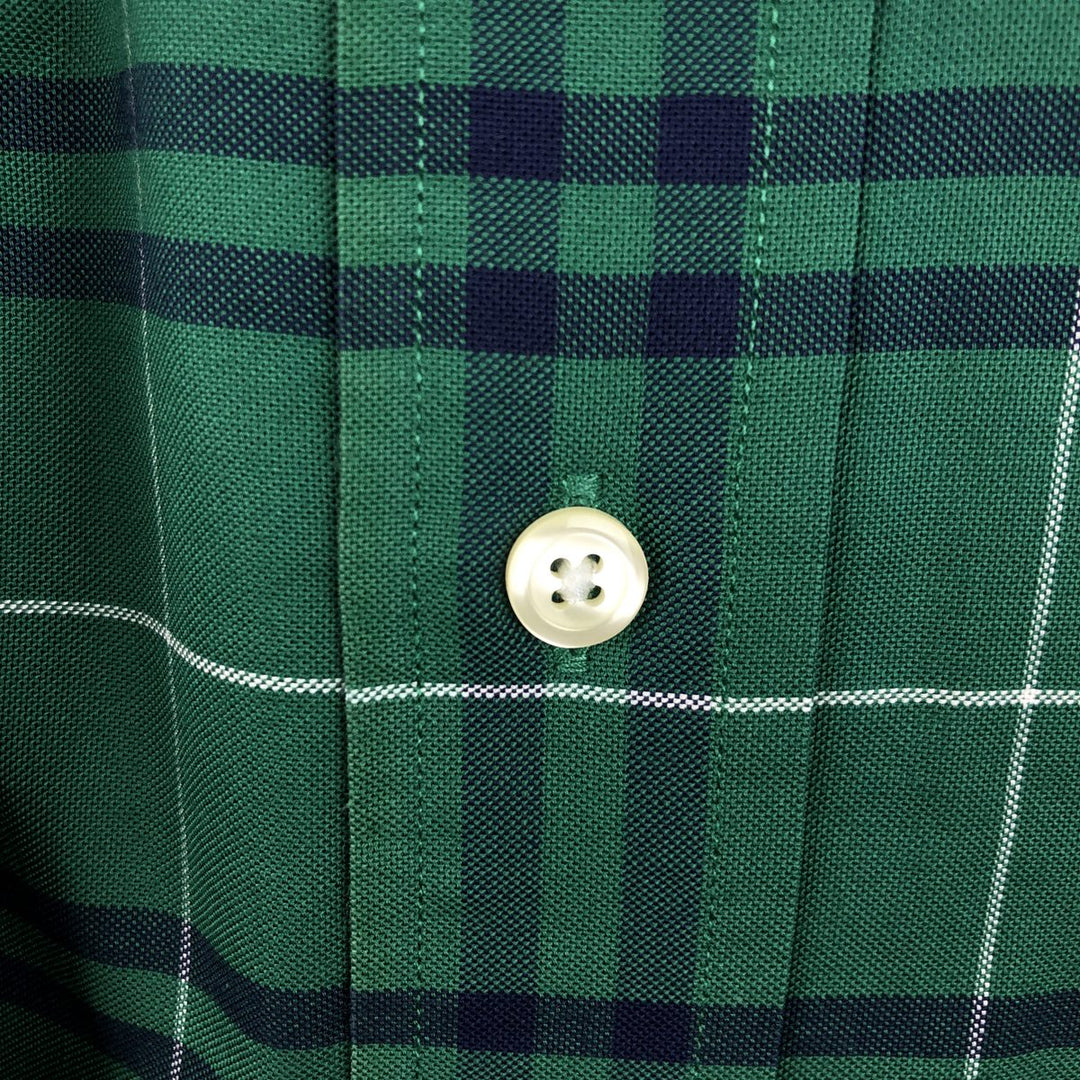 Brooks Brothers 346 Long Sleeve Button-Down Check Shirt, Men's XL Supima Cotton green type Vintage Second Hand