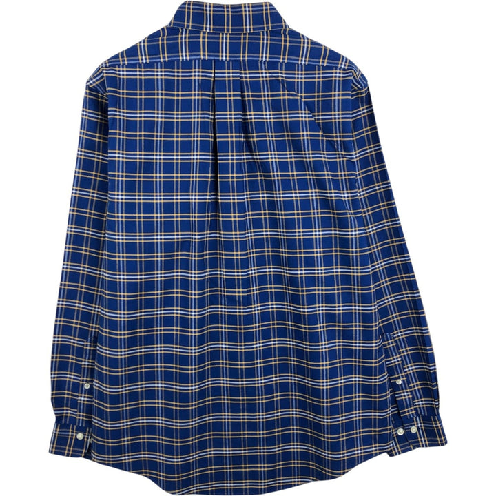Brooks Brothers 1818 REGENT Long Sleeve Button-Down Check Shirt, Men's Size L Supima Cotton blue type Vintage Second Hand