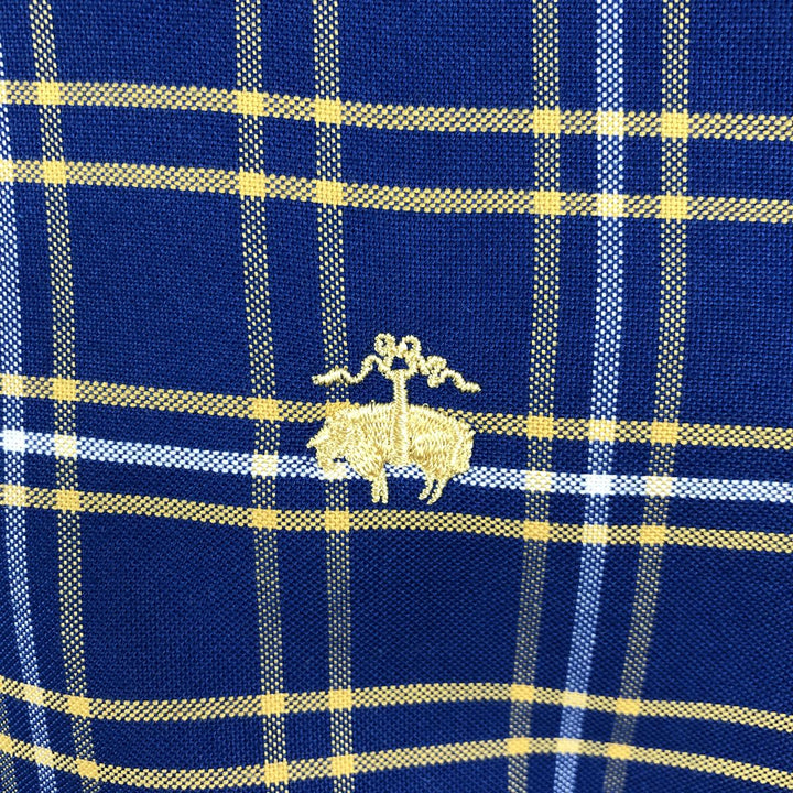 Brooks Brothers 1818 REGENT Long Sleeve Button-Down Check Shirt, Men's Size L Supima Cotton blue type Vintage Second Hand