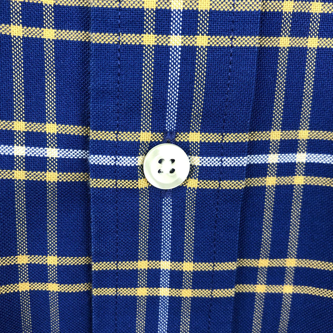 Brooks Brothers 1818 REGENT Long Sleeve Button-Down Check Shirt, Men's Size L Supima Cotton blue type Vintage Second Hand