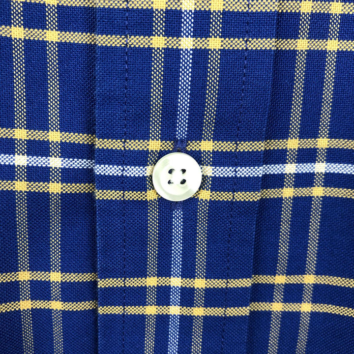 Brooks Brothers 1818 REGENT Long Sleeve Button-Down Check Shirt, Men's Size L Supima Cotton blue type Vintage Second Hand