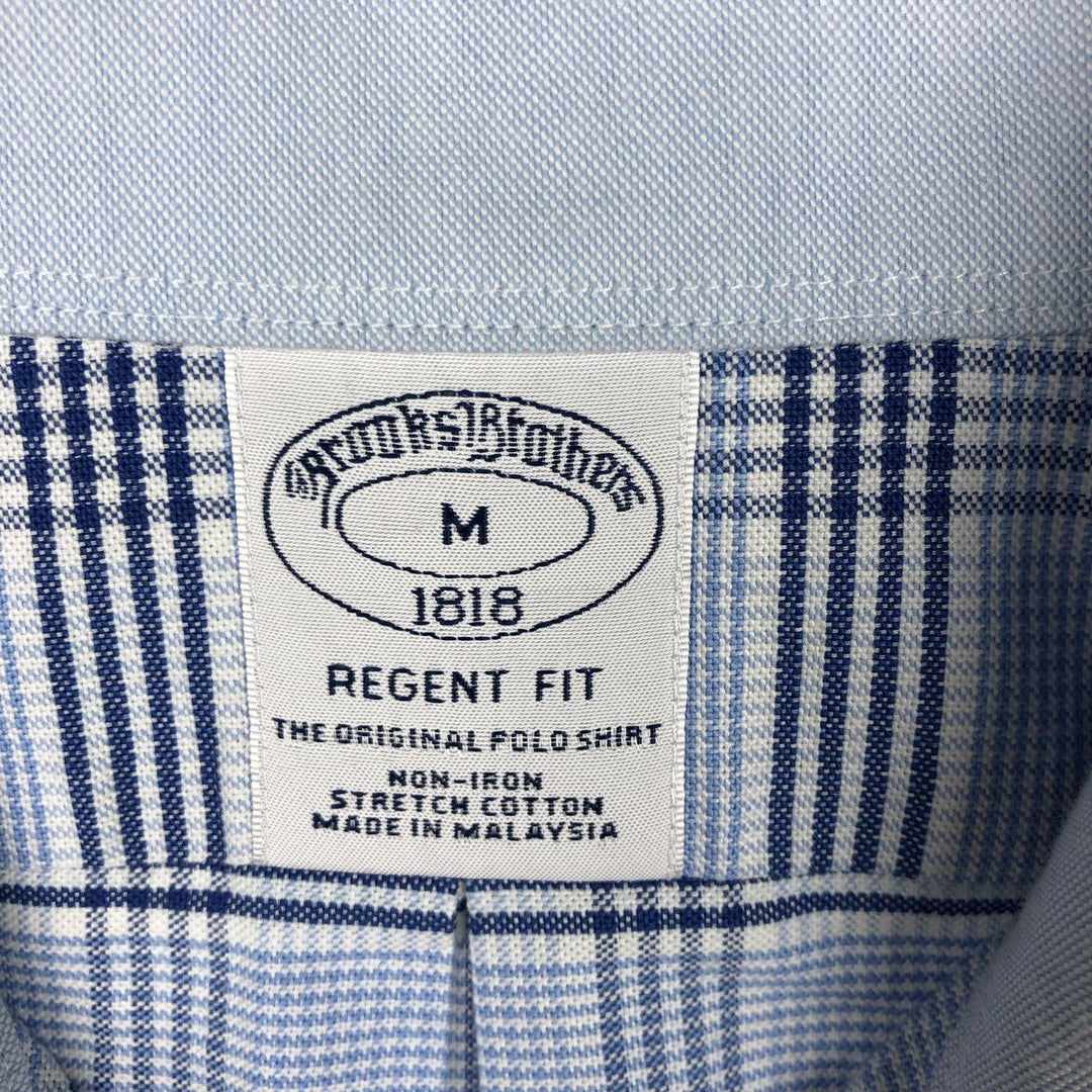 Brooks Brothers 1818 REGENT Long Sleeve Button-Down Check Shirt, Men's Size M cotton Blue type light blue Vintage Second Hand