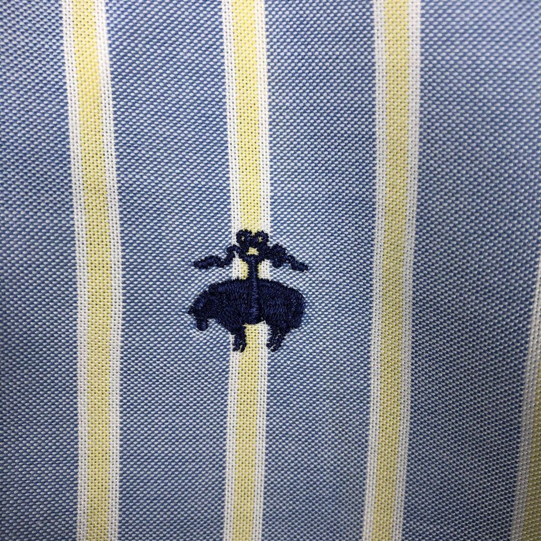 Brooks Brothers 346 Multi-Stripe Long Sleeve Button-Down Striped Shirt, Men's Size Medium Supima Cotton Blue type light blue Vintage Second Hand