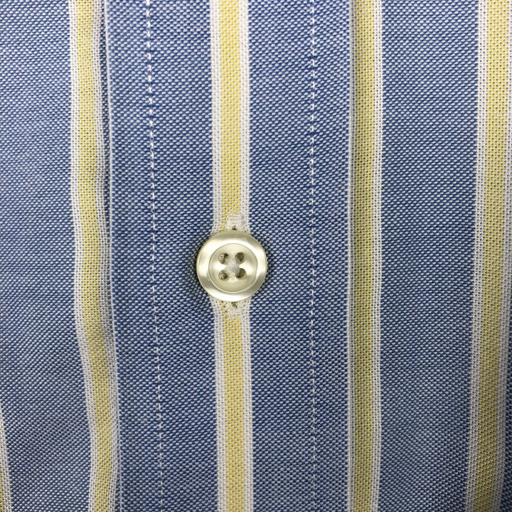 Brooks Brothers 346 Multi-Stripe Long Sleeve Button-Down Striped Shirt, Men's Size Medium Supima Cotton Blue type light blue Vintage Second Hand