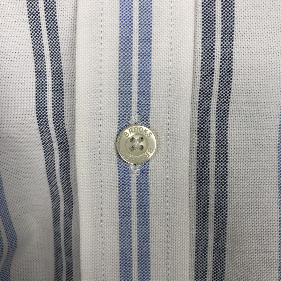 Brooks Brothers Est.1818 Regular Multi-Stripe Long-Sleeve Button-Down Stripe Shirt (Men's Size XL) cotton white type Vintage Second Hand