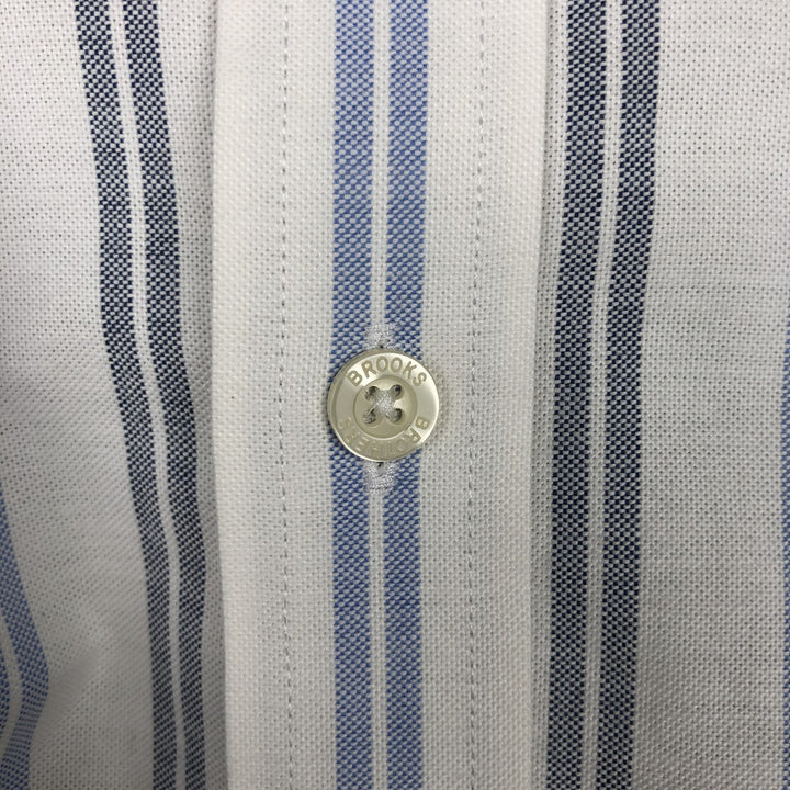 Brooks Brothers Est.1818 Regular Multi-Stripe Long-Sleeve Button-Down Stripe Shirt (Men's Size XL) cotton white type Vintage Second Hand