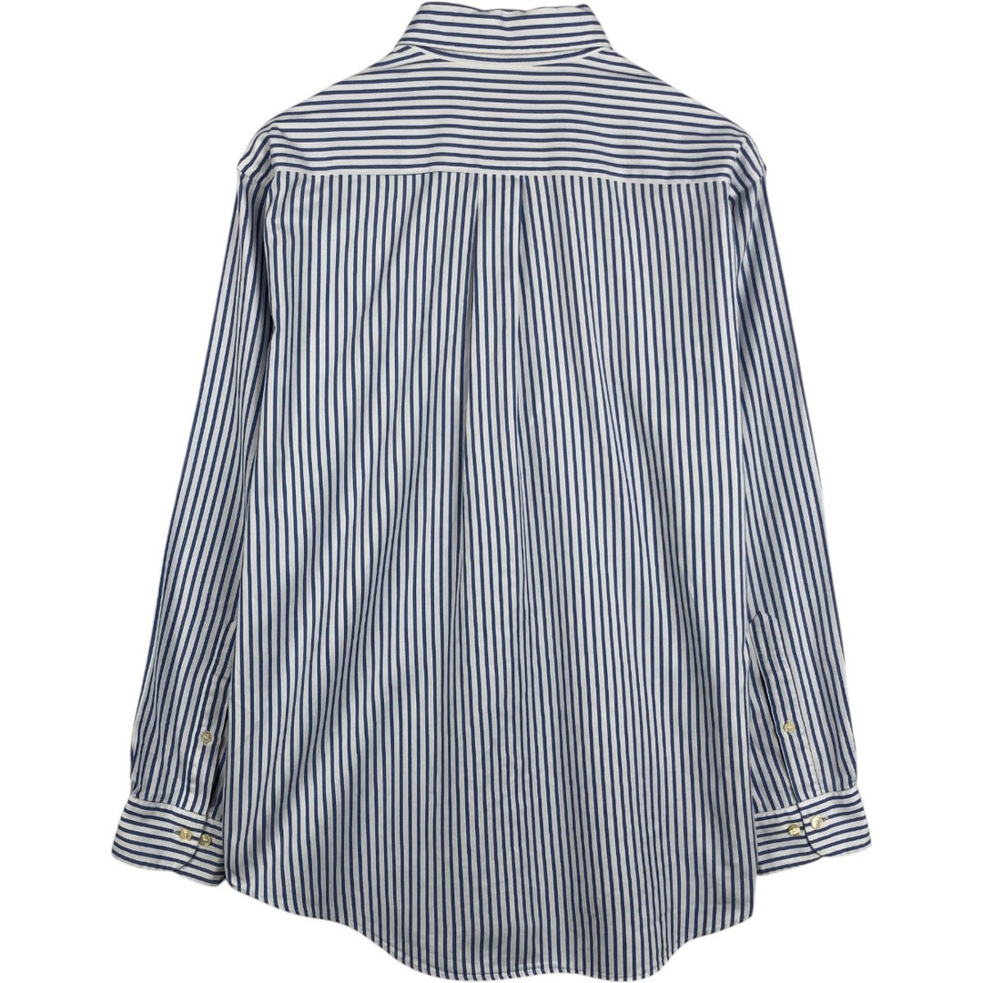 Brooks Brothers Short-Sleeve Button-Down Striped Shirt, Men's Size M (approx.) cotton Blue type light blue Vintage Second Hand