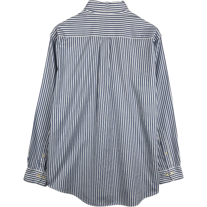 Brooks Brothers Short-Sleeve Button-Down Striped Shirt, Men's Size M (approx.) cotton Blue type light blue Vintage Second Hand