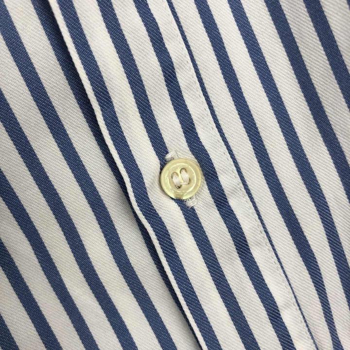 Brooks Brothers Short-Sleeve Button-Down Striped Shirt, Men's Size M (approx.) cotton Blue type light blue Vintage Second Hand