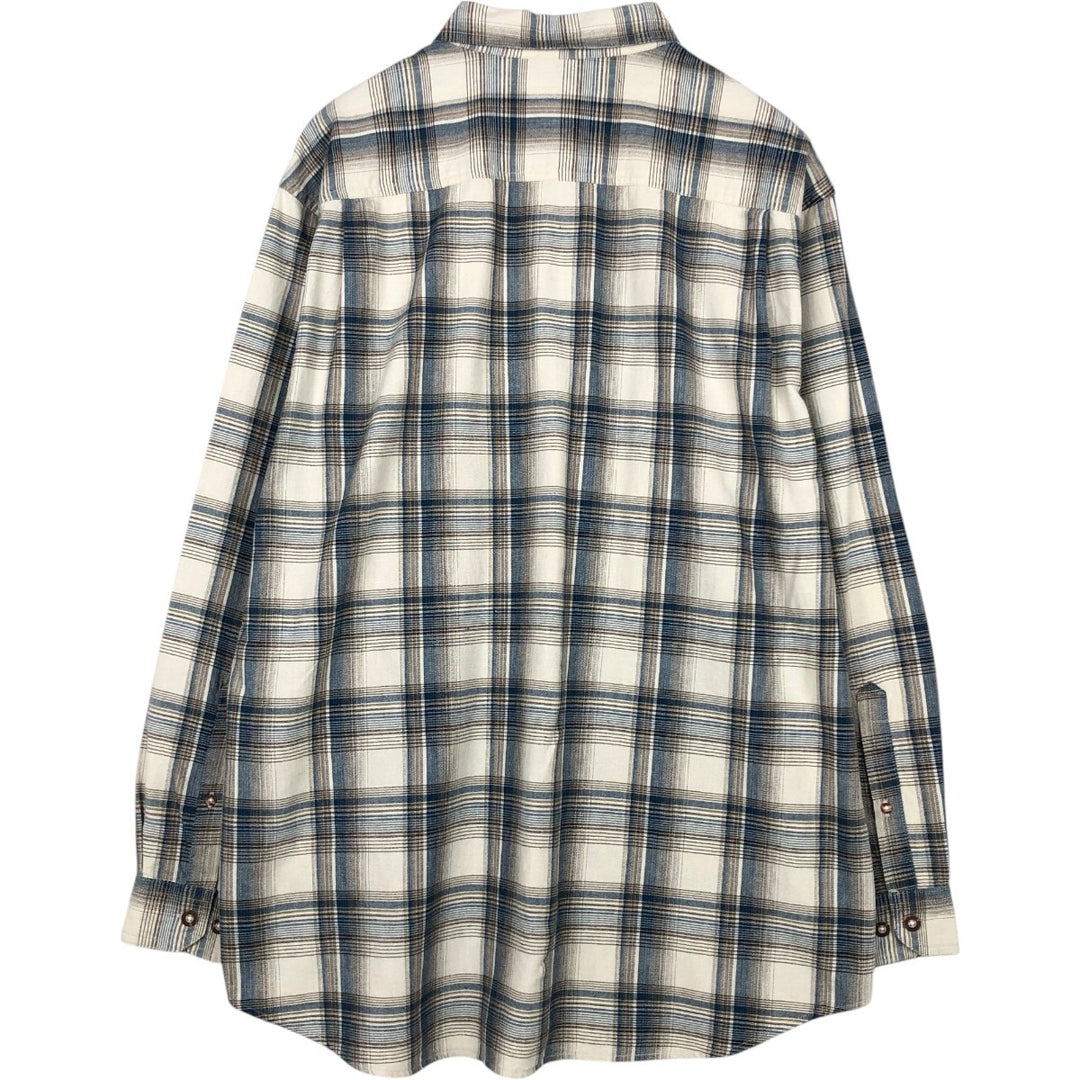2000'S Columbia long-sleeved button-down check shirt, men's size XL cotton white type Vintage Second Hand
