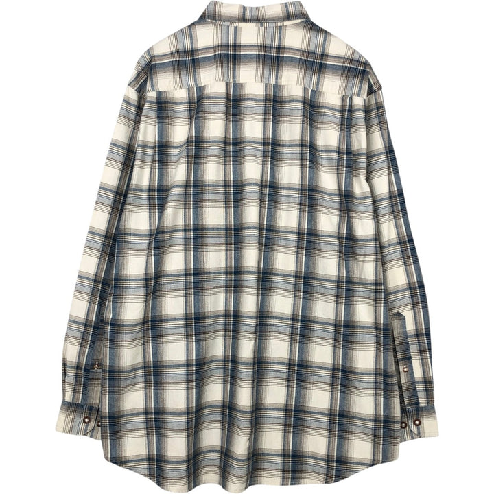 2000'S Columbia long-sleeved button-down check shirt, men's size XL cotton white type Vintage Second Hand