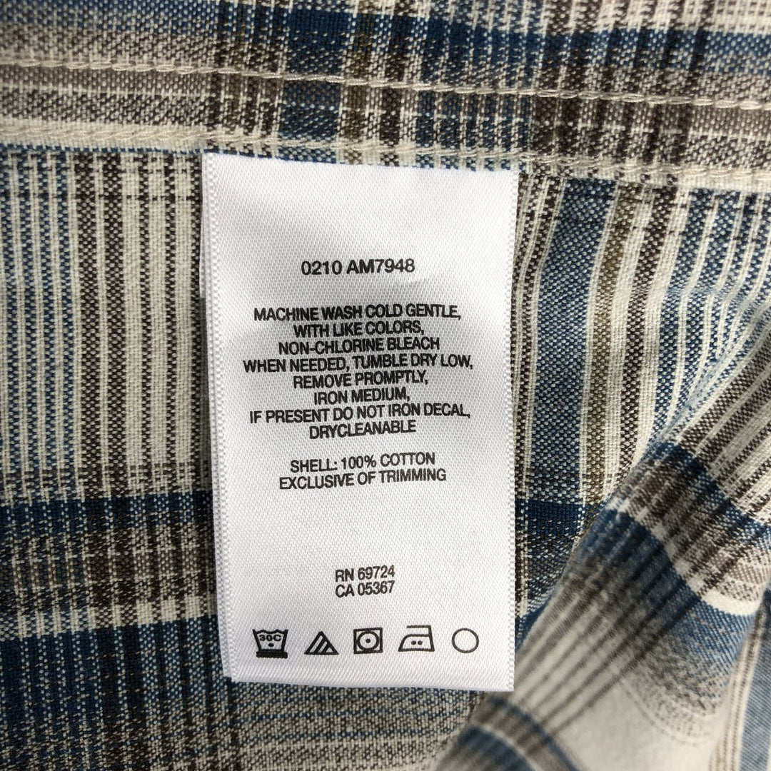 2000'S Columbia long-sleeved button-down check shirt, men's size XL cotton white type Vintage Second Hand